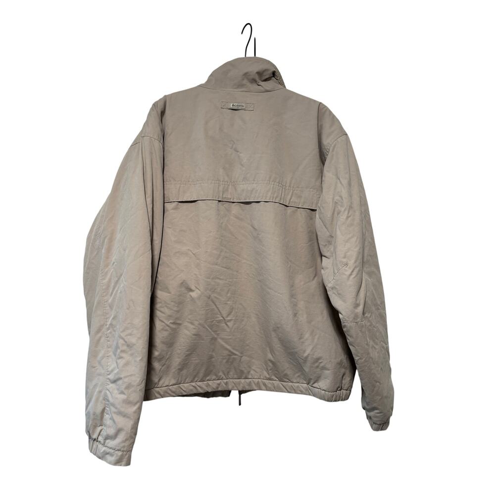 Columbia Men’s L Fleece Lined Jacket Beige Full Zip Outdoor Coat Winter Large - Picture 9 of 10